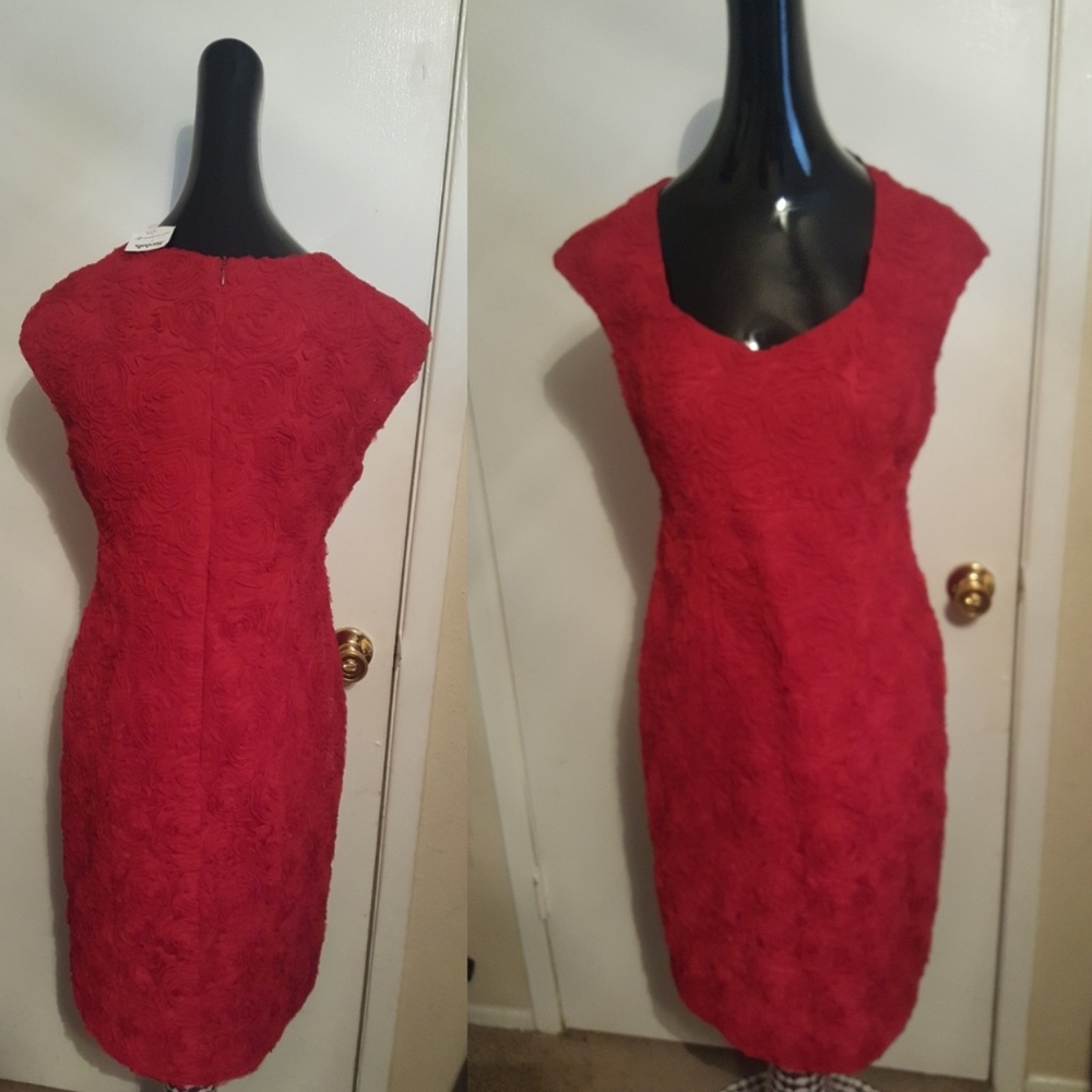 Connected  Apparel  red dress. Size 10